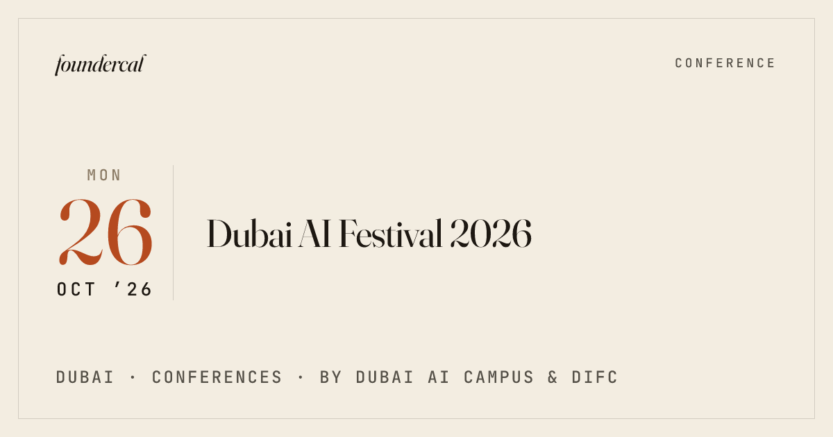 Dubai AI Festival 2026 · Conference · foundercal