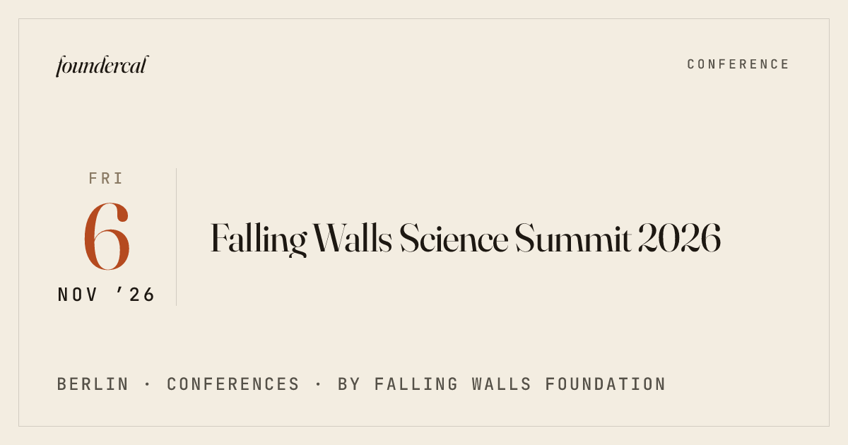 Falling Walls Science Summit 2026 · foundercal